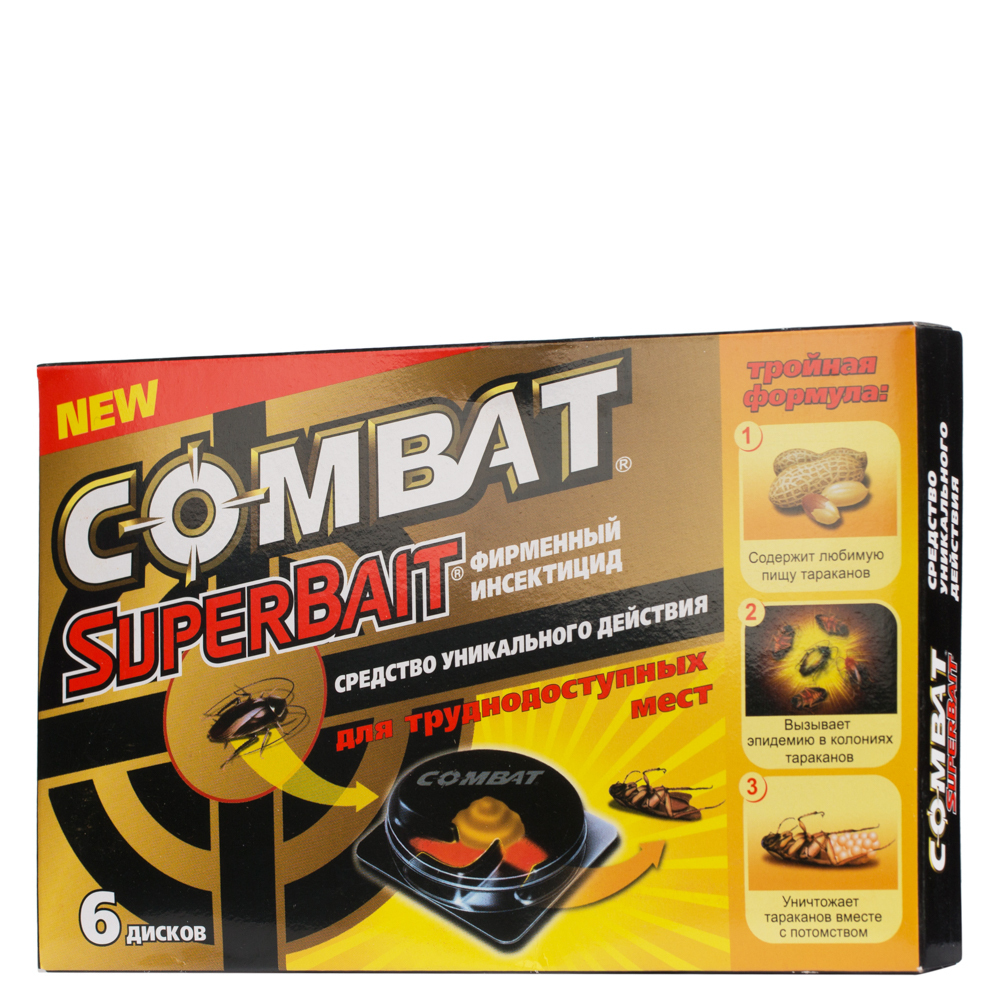 Combat (Комбат) Super Bait ловушки-домики от тараканов 6 шт