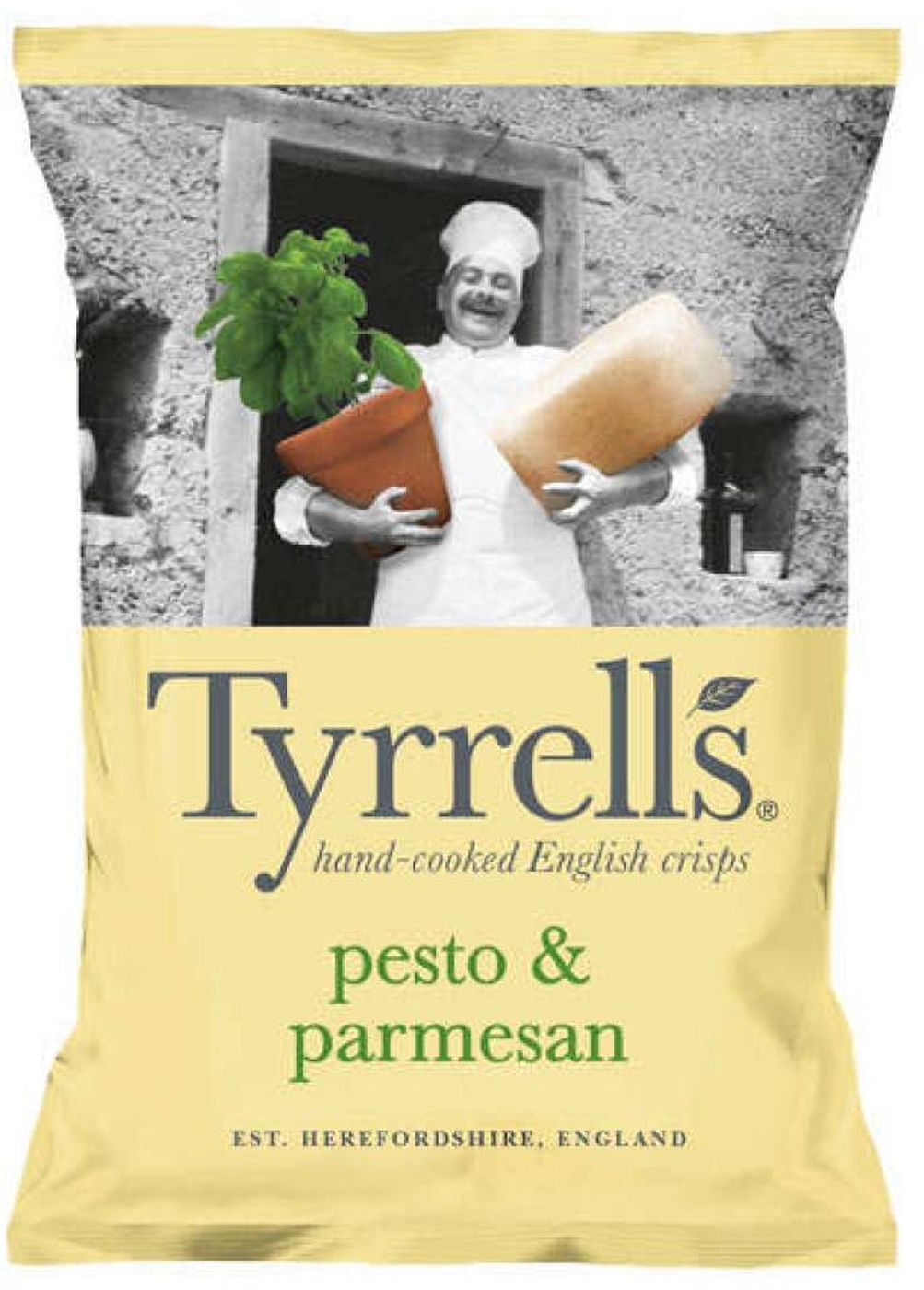 Чипсы Tyrrells Pesto and Parmesan, со вкусом соуса песто и Пармезана ...