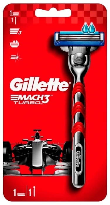 Бритвенный станок Gillette Mach3 Turbo 1 сменная кассета Джилет с ...