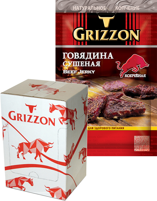 Говядина сушеная Копченая, 36г х 10шт GRIZZON