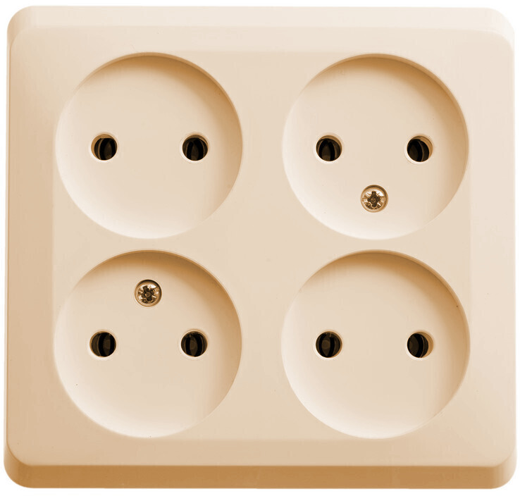 Розетка четверная б/з Этюд кремовая (комплект из 2 шт.) - купить по ...
