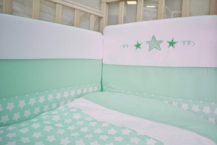 Бортик для кроватки Forest kids Little Stars Mint