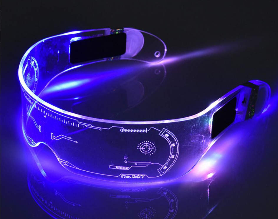 ✅ Светодиодные очки Sebar "Cyberpunk style" 3 режима свечен...