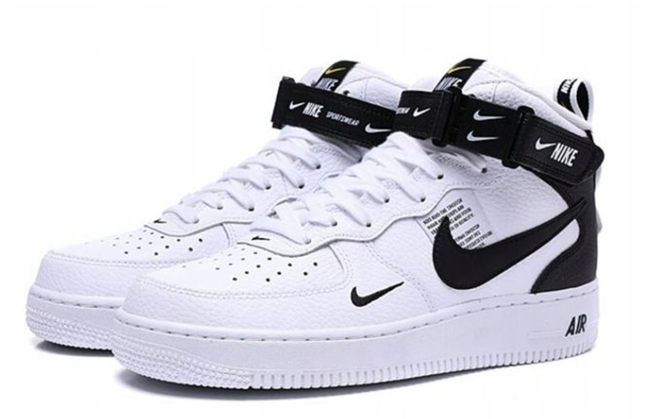 Air Force 1 Mid High чёрно-белые