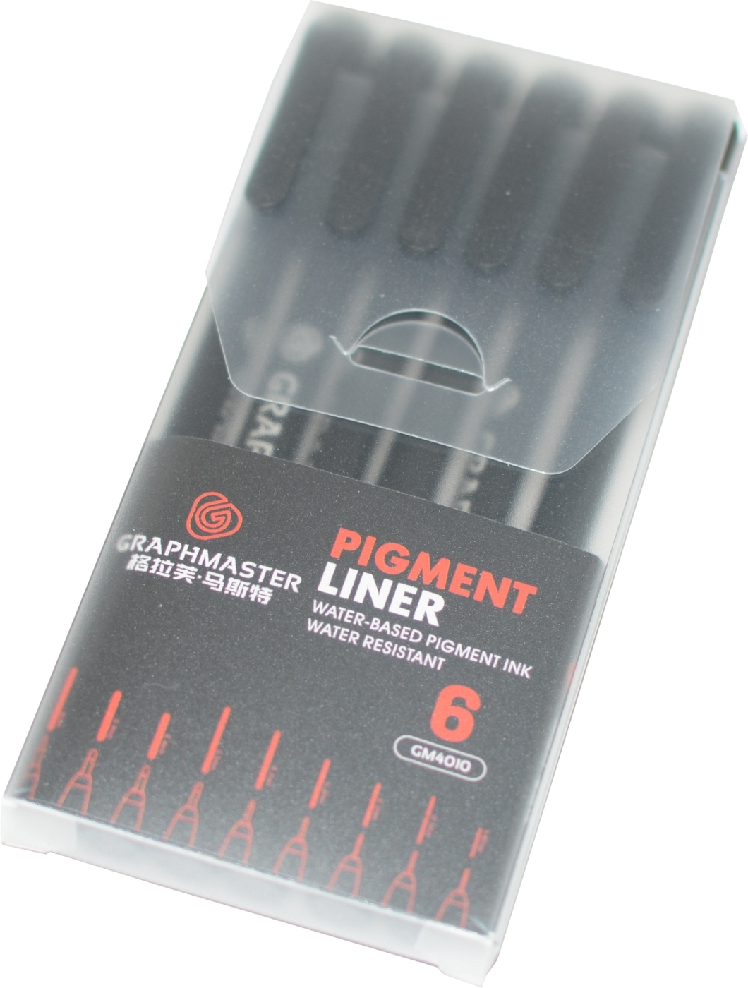  капиллярных ручек линеров 6 штук GraphMaster Pigment Liner черные .