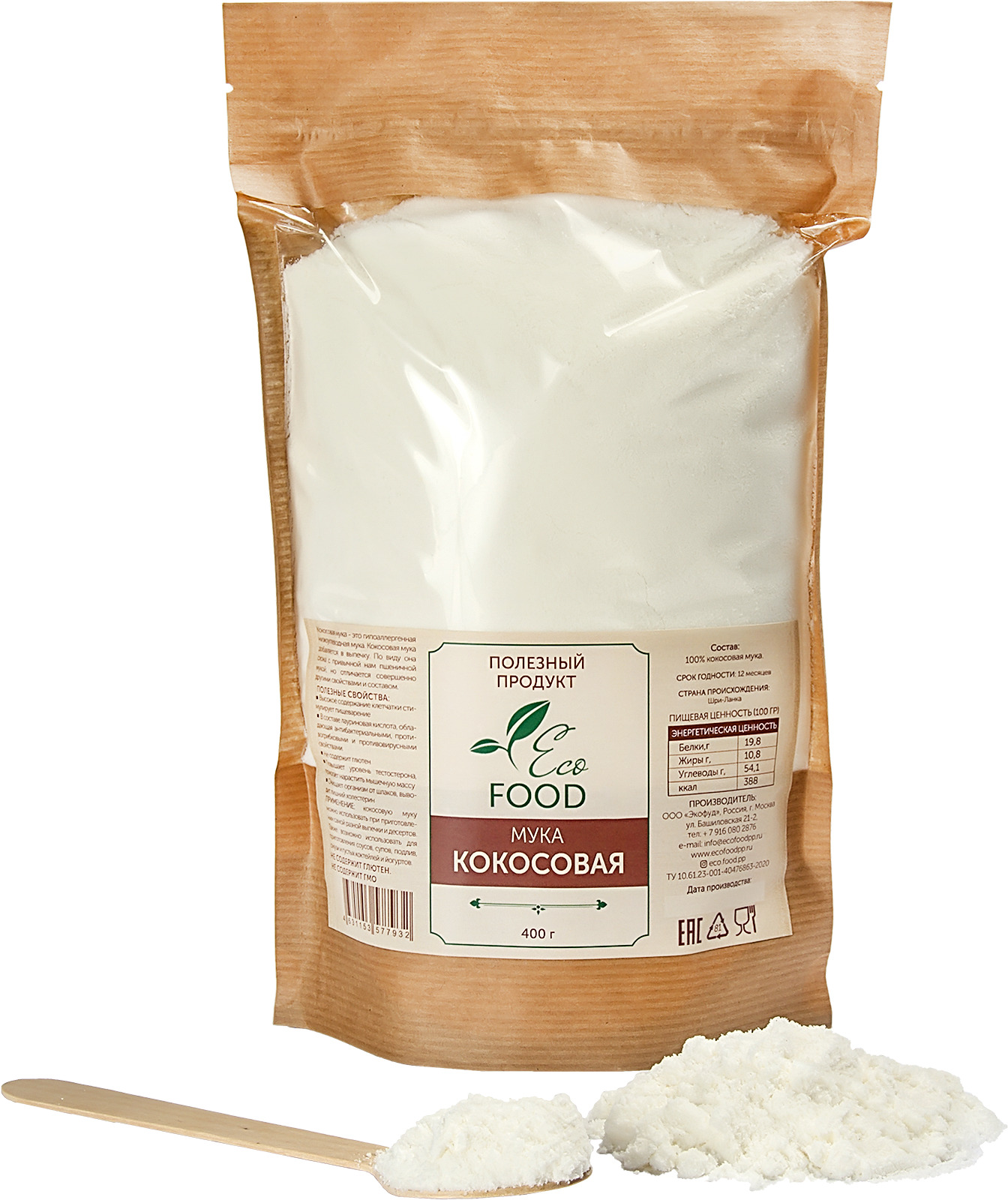 Кокосовая мука (400 гр) ECO FOOD - Полезный продукт — купить в интернет ...