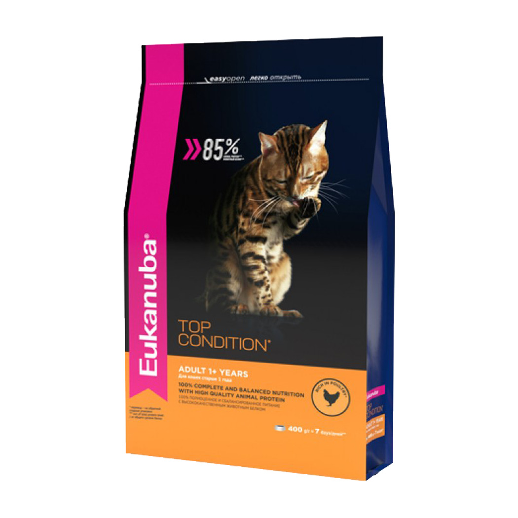 Eukanuba Top Condition Сухой корм для взрослых кошек, курица, 400 г ...