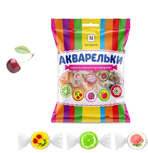  Карамель леденцовая "Акварельки" Ассорти (карамель ручной работы) 250 гр