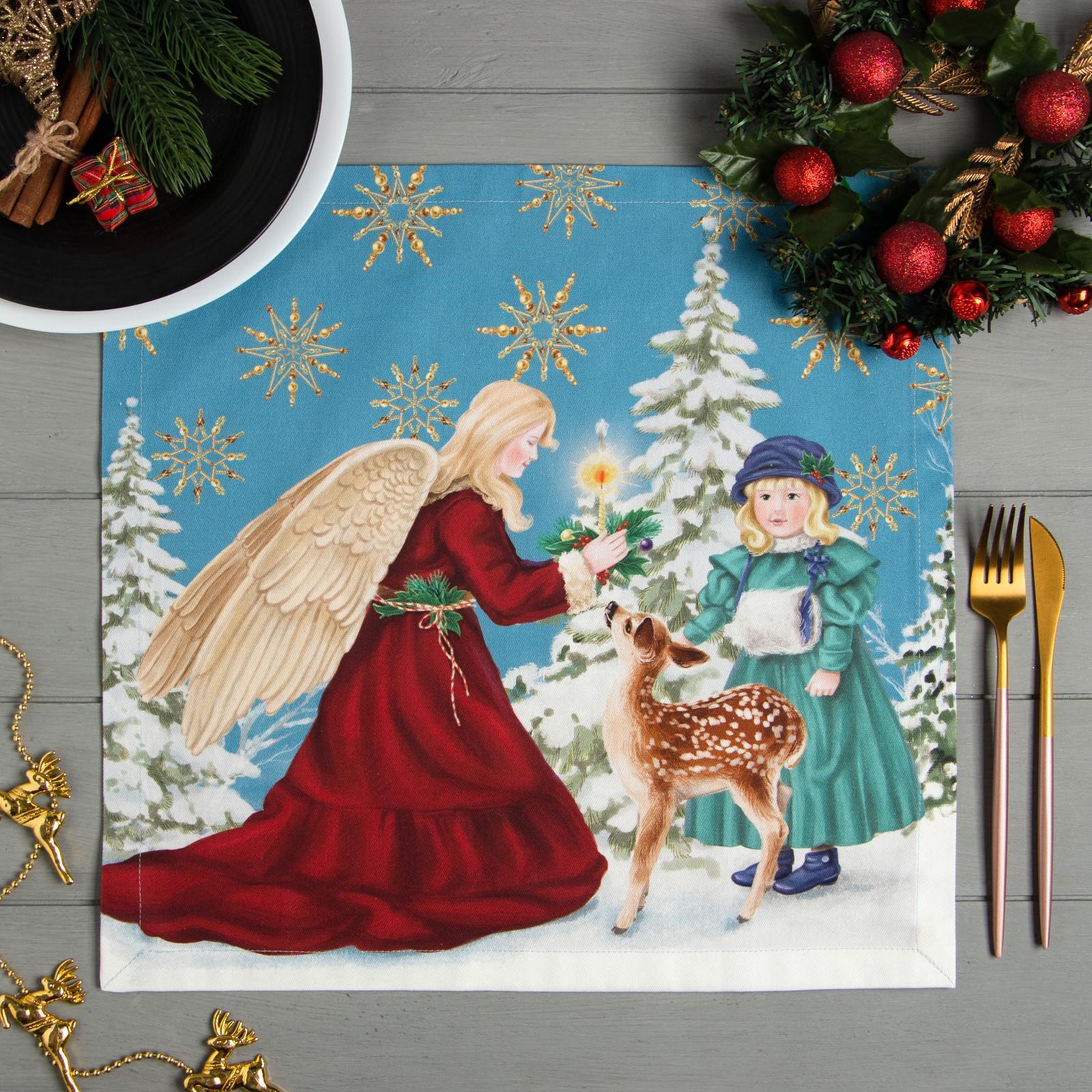 Салфеткинастолсервировочные4штНовогодние40x40ЭтельChristmastime