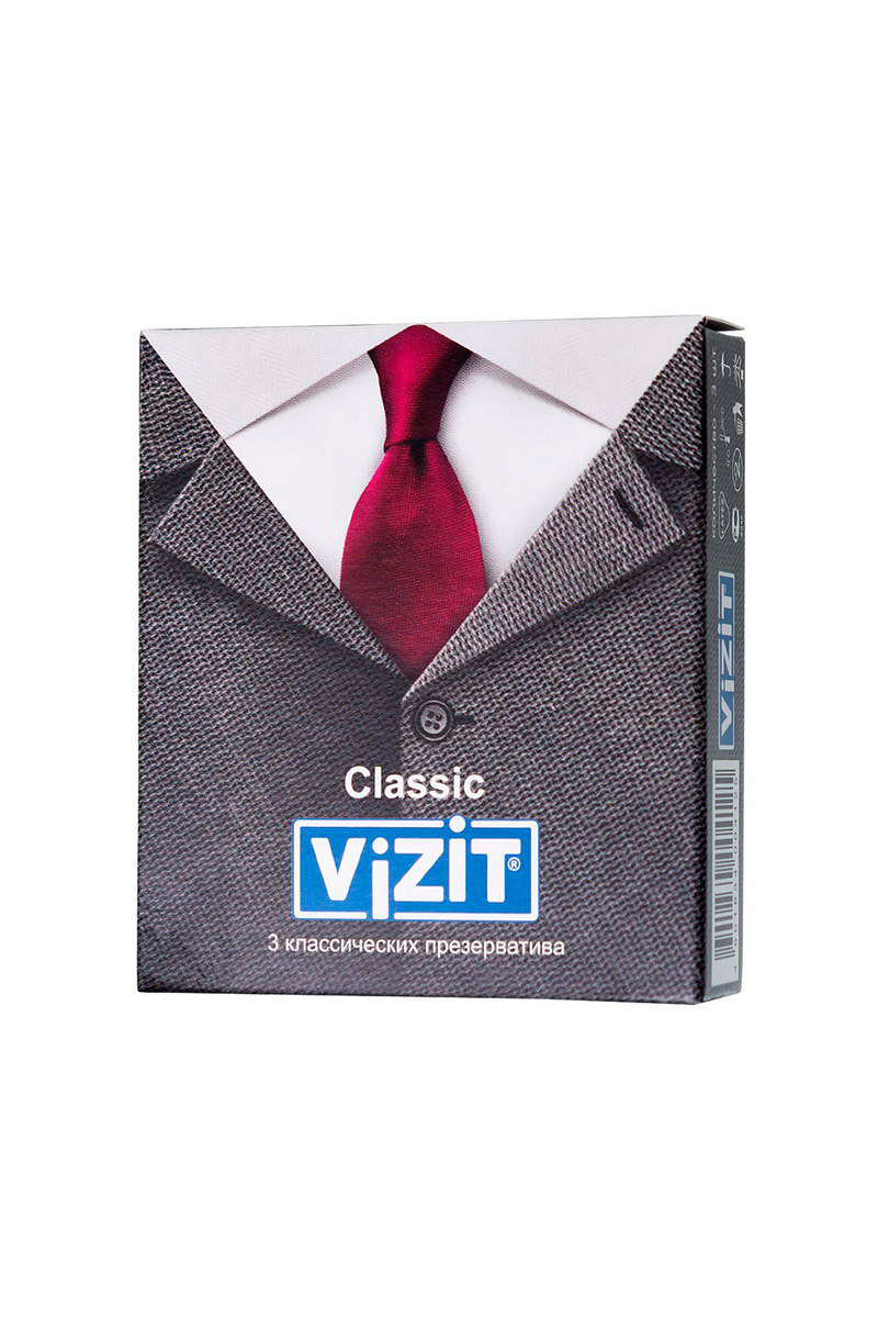 Характеристики Презервативы VIZIT Classic Классические 3 шт, латекс, 18 ...