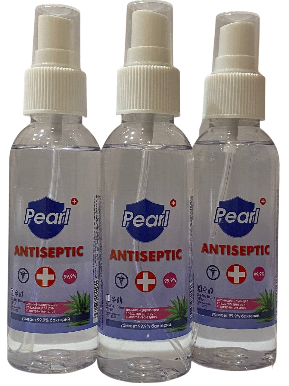 Антисептик спрей для рук Антисептик спиртовой Pearl для рук 100 мл (3 ...