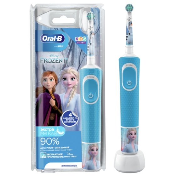 Детская электрическая зубная щетка Oral-B Vitality Kids Frozen D100 Холодное Сердце