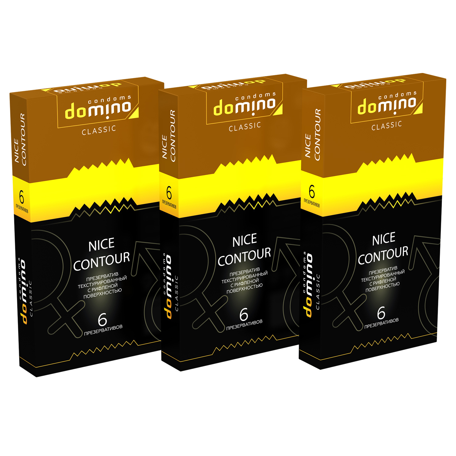 Презервативы Domino Classic Nice Contour 6 шт комплект из 3 пачек