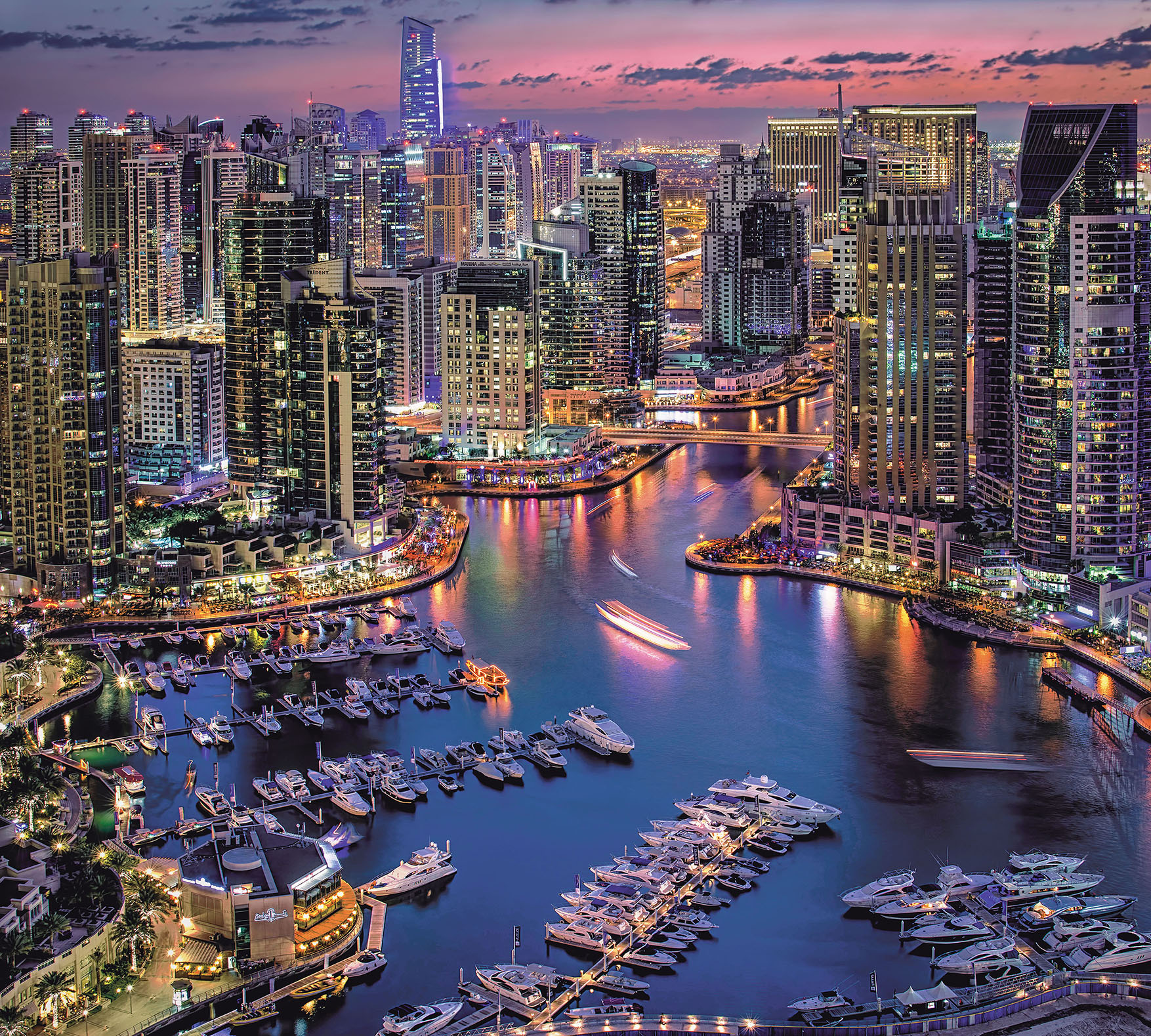 Картинка страна город. Ночной Дубай.