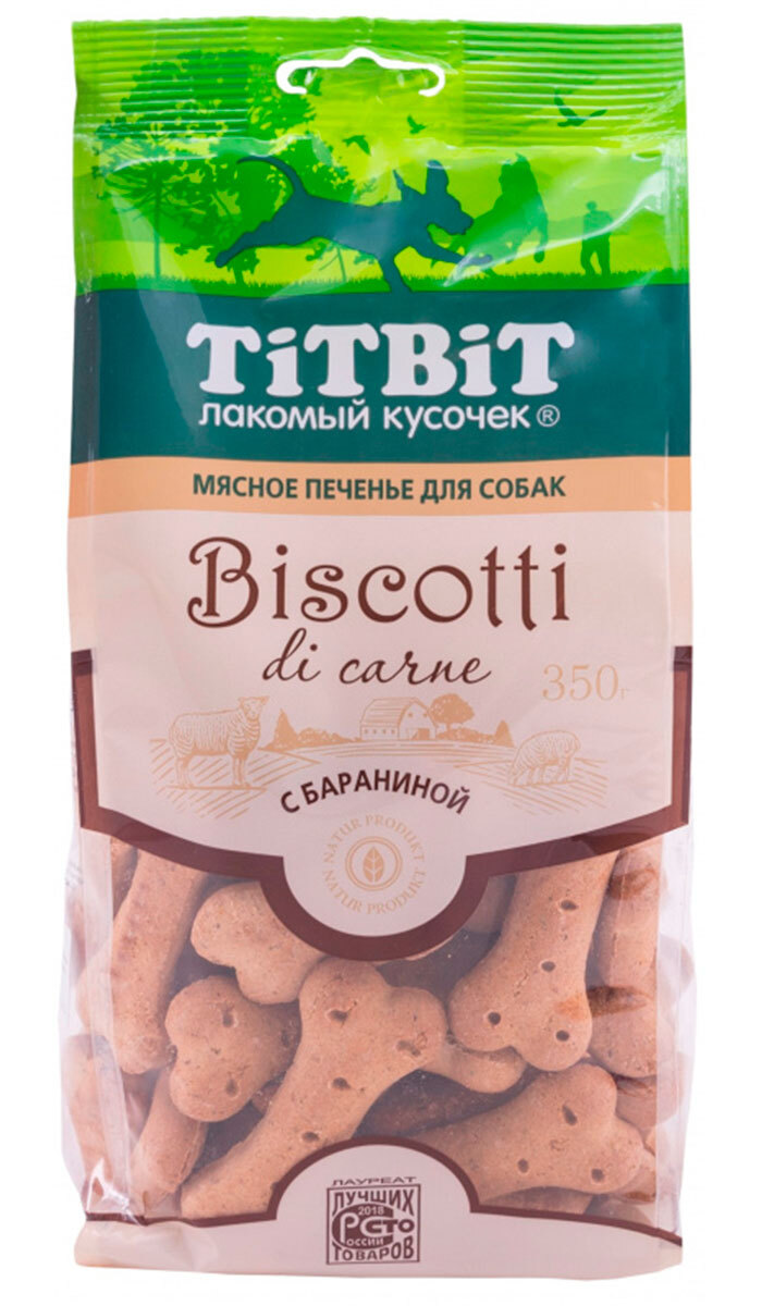 Лакомство для собак TITBIT Biscotti печенье мясное, с рубцом говяжьим, 350