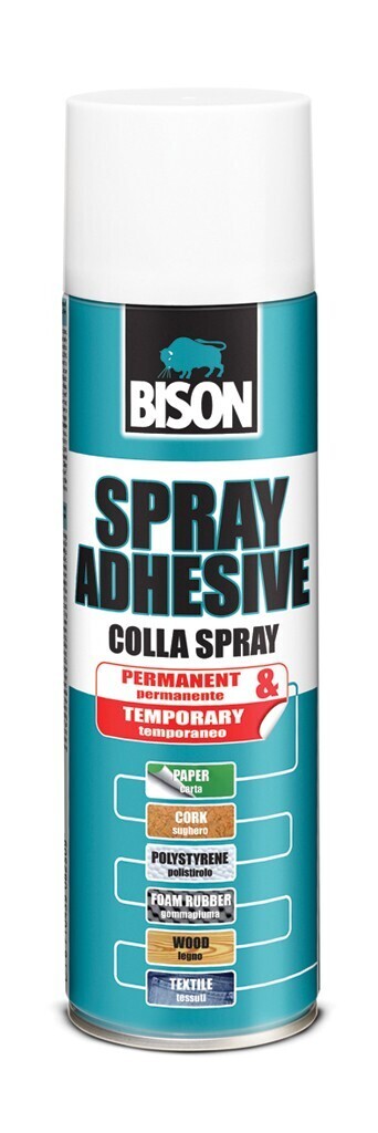 Аэрозольный клей-спрей 2-в-1 постоянной/временной фиксации Bison Spray 500 ml