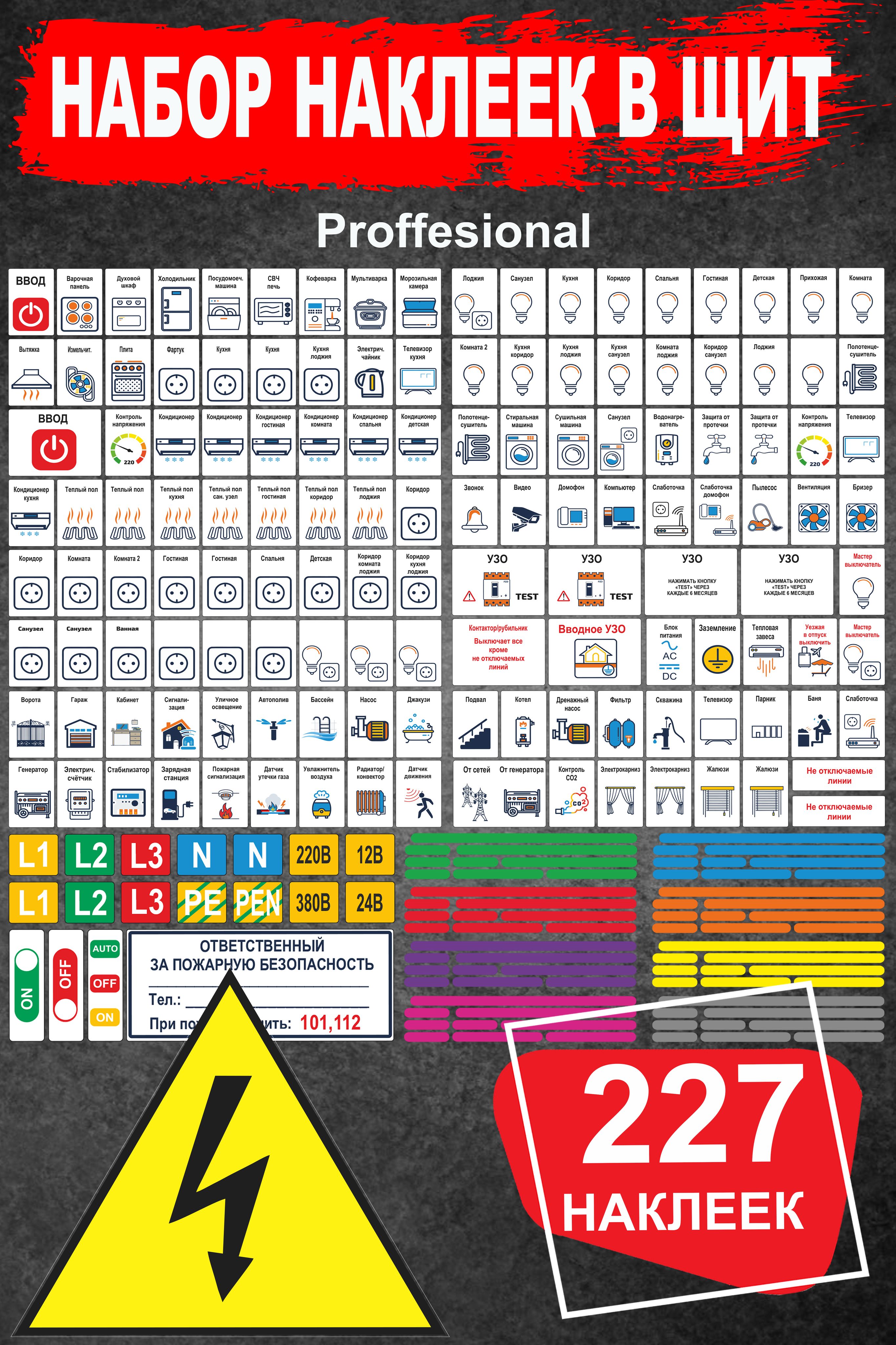Наклейка в щиток с автоматами в доме