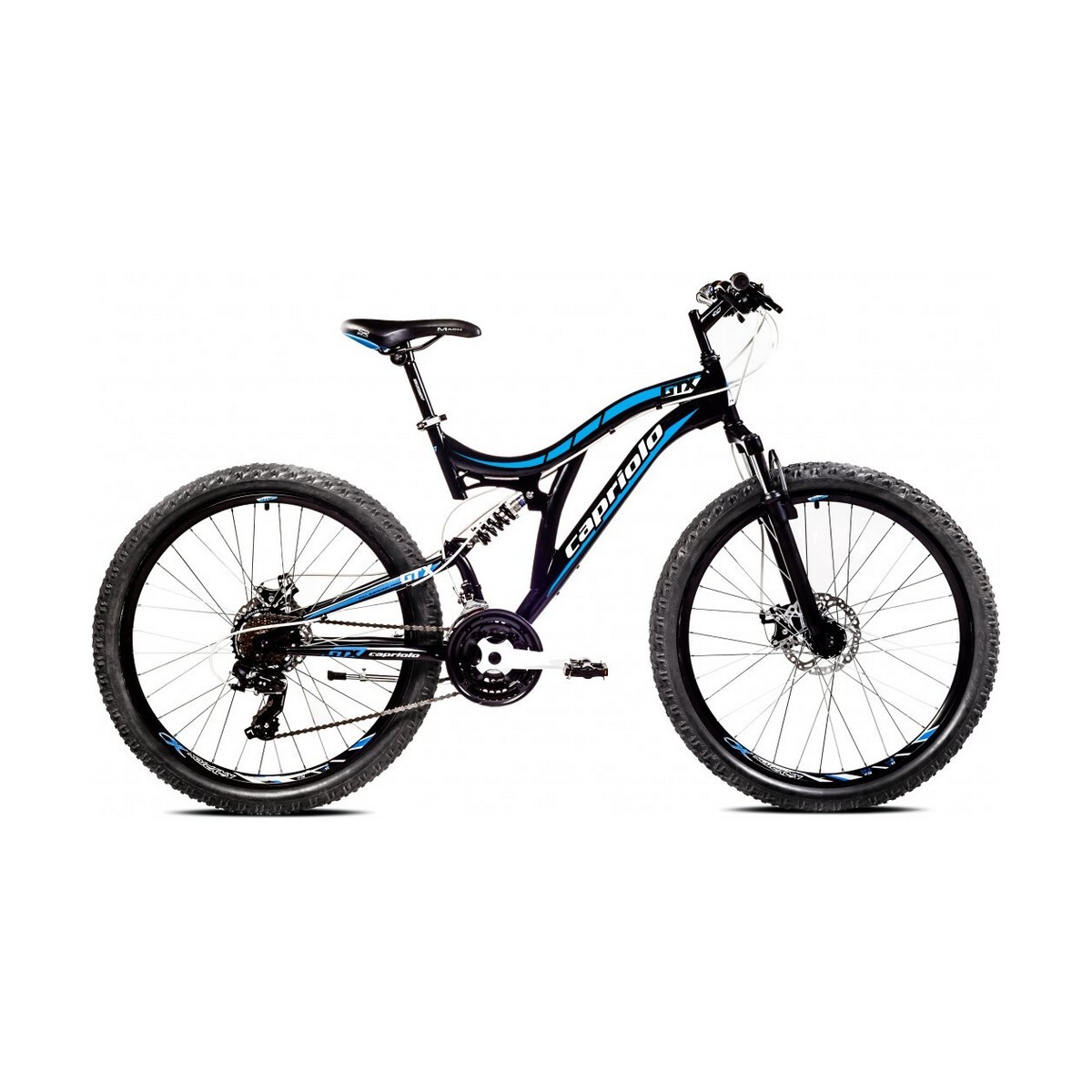 Велосипед CAPRIOLO MTB GTX 260 (3 X 7), рама сталь 19'', колёса 26'' (чёрный - синий)