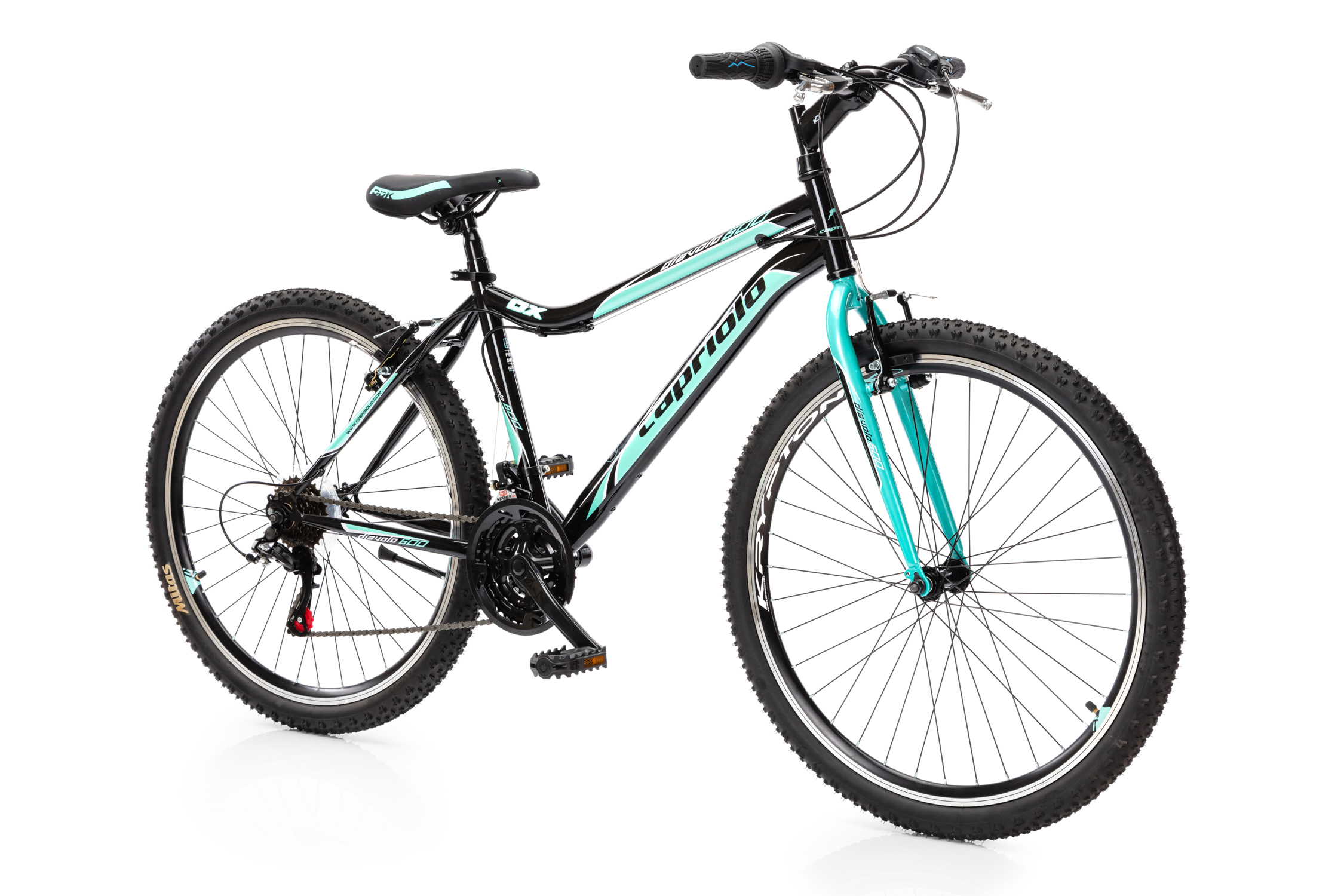 Велосипед CAPRIOLO MTB DIAVOLO DX 600 (3 X 6), рама сталь 17'', колёса 26'' (чёрный - бирюзовый)