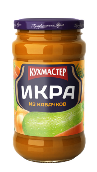 Икра КУХМАСТЕР из кабачков (уваренных). 400г*12шт.