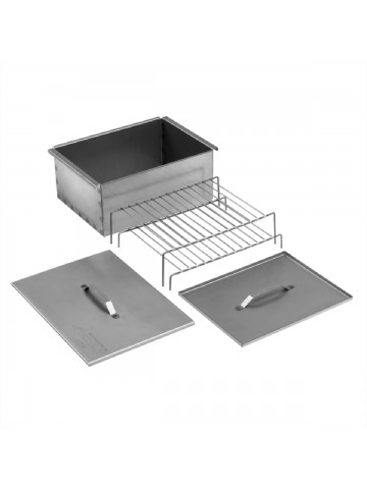 Коптильня кедр двухъярусная 380х280х270. Коптильня 380х280х170мм 0,8мм сталь. Коптильня двухуровневая. Подставка под коптильню. Складная коптильня.