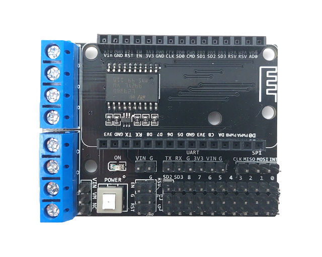 ПлатарасширенияESP8266совстроеннымдвухканальнымдрайверомдляDCдвигателей