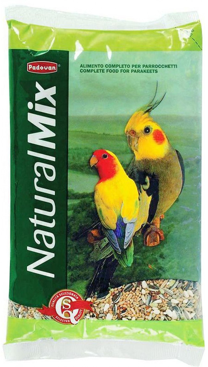 Корм Padovan Naturalmix Parrocchetti для средних попугаев, 850 г