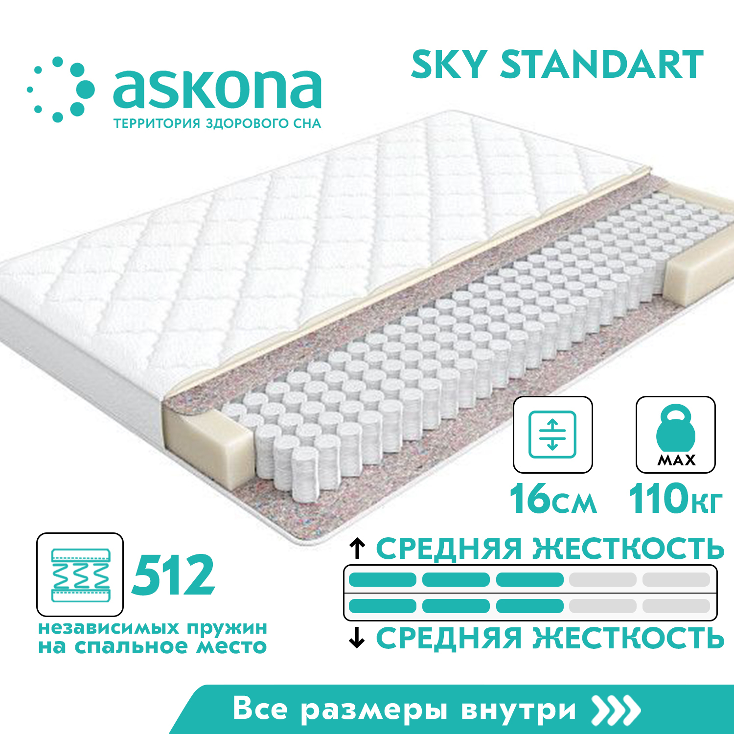 Матрас 200*120 Askona Sky Ice