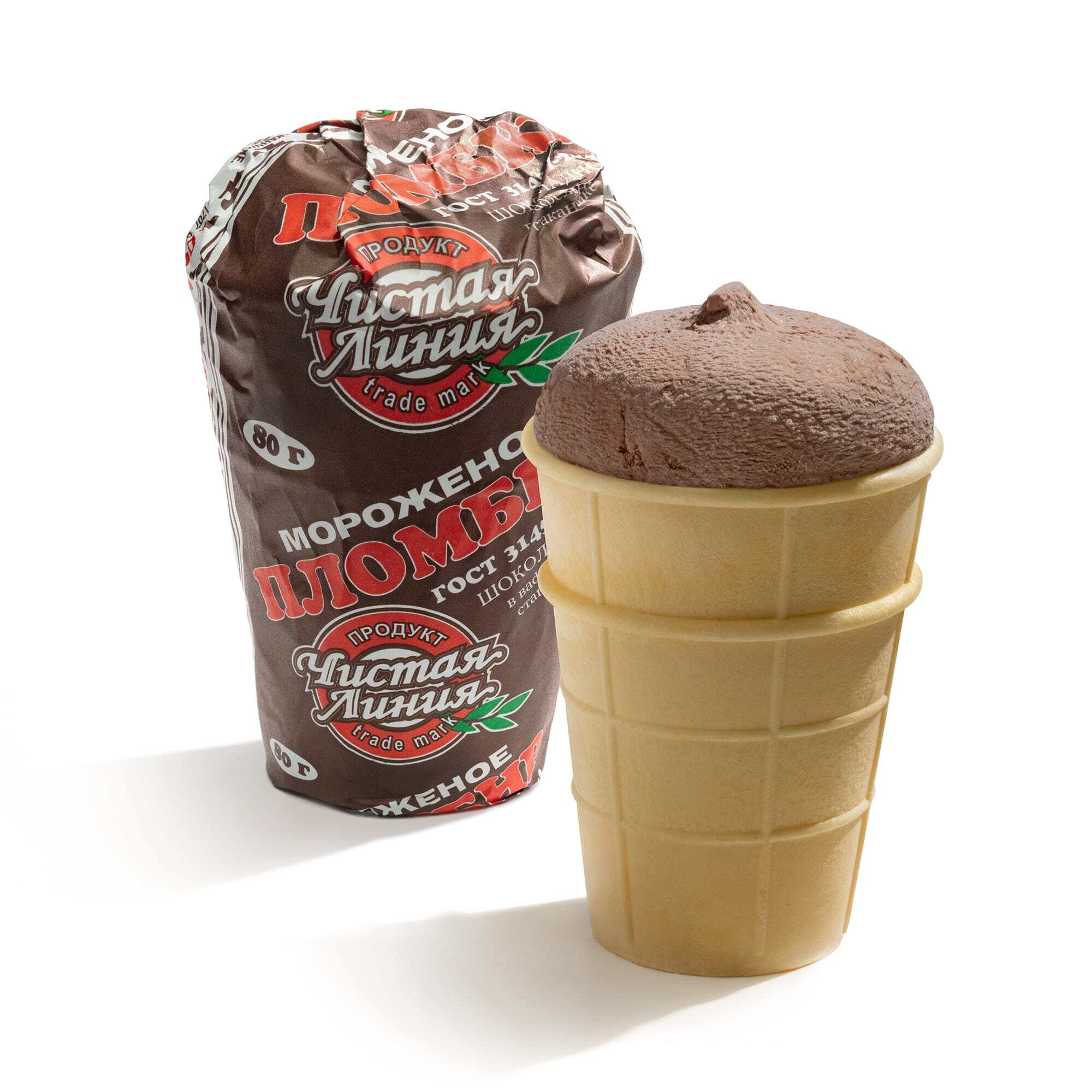 Чистая линия мороженое шоколадное в стаканчике