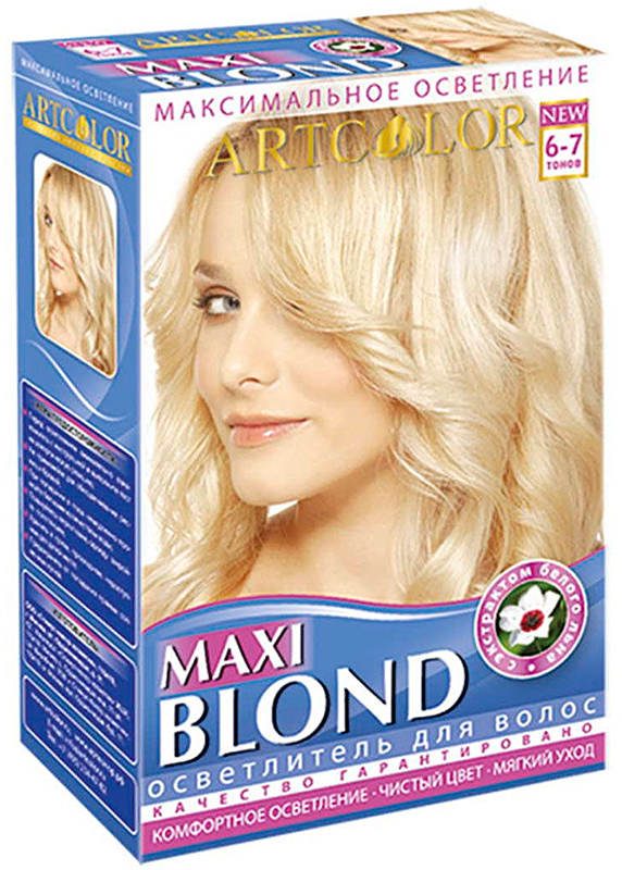 Бытовая краска блонд. Артколор &quot;artcolor maxi blond&quot; осв. д/волос с экстр. белого льна, 30г/60мл, арт.30004. артколор осветлит д/волос 30г/60мл maxi blond белый лен 4699. артколор осветлитель для волос. осветлитель для волос блонд.