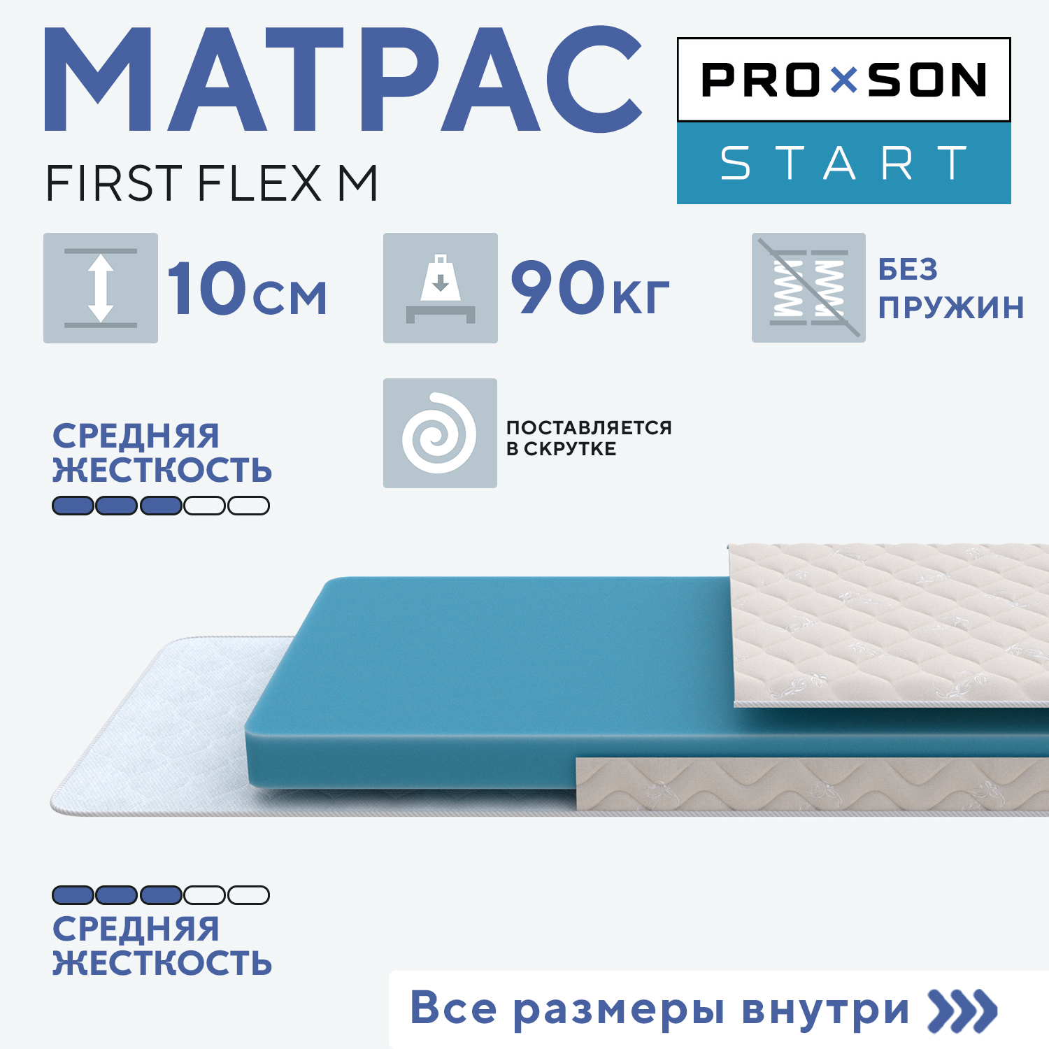 Анатомический матрас Pro × son sova Flex m