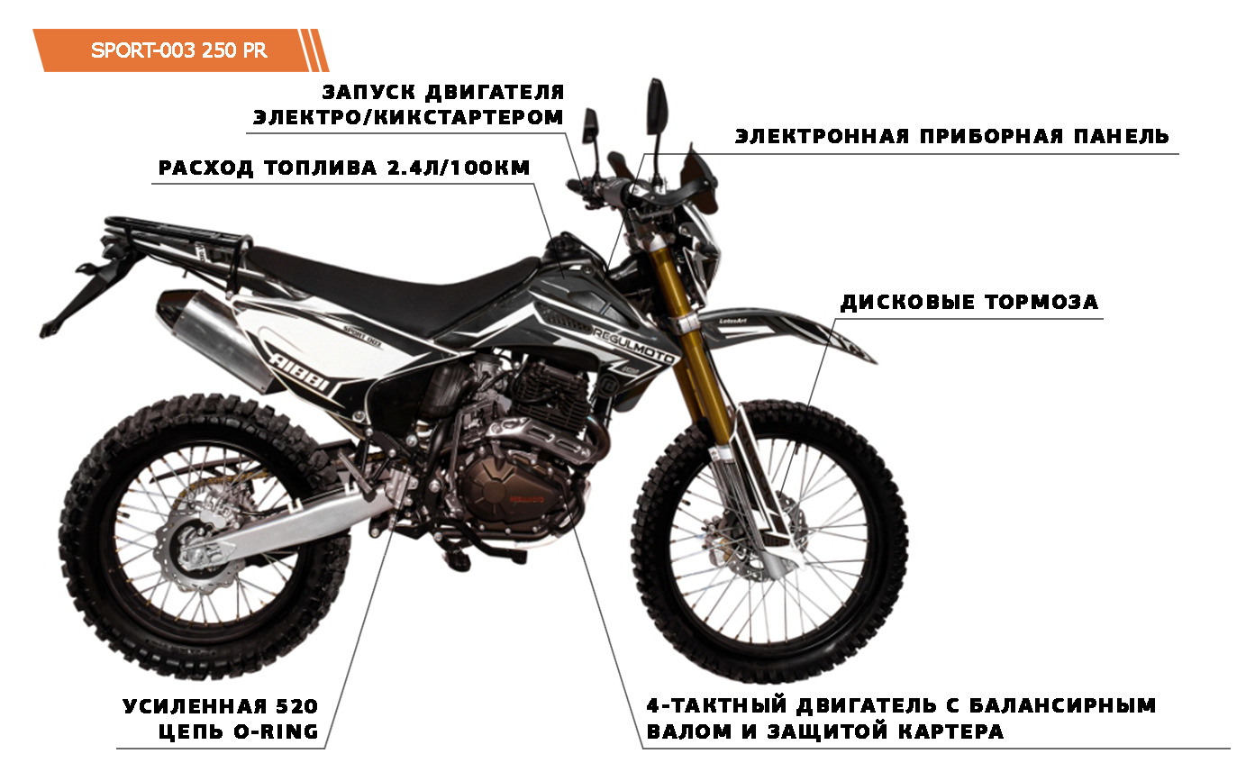 Мотоцикл Regulmoto Sport-003 250 PR 21/18 Черный (100003-21-4)