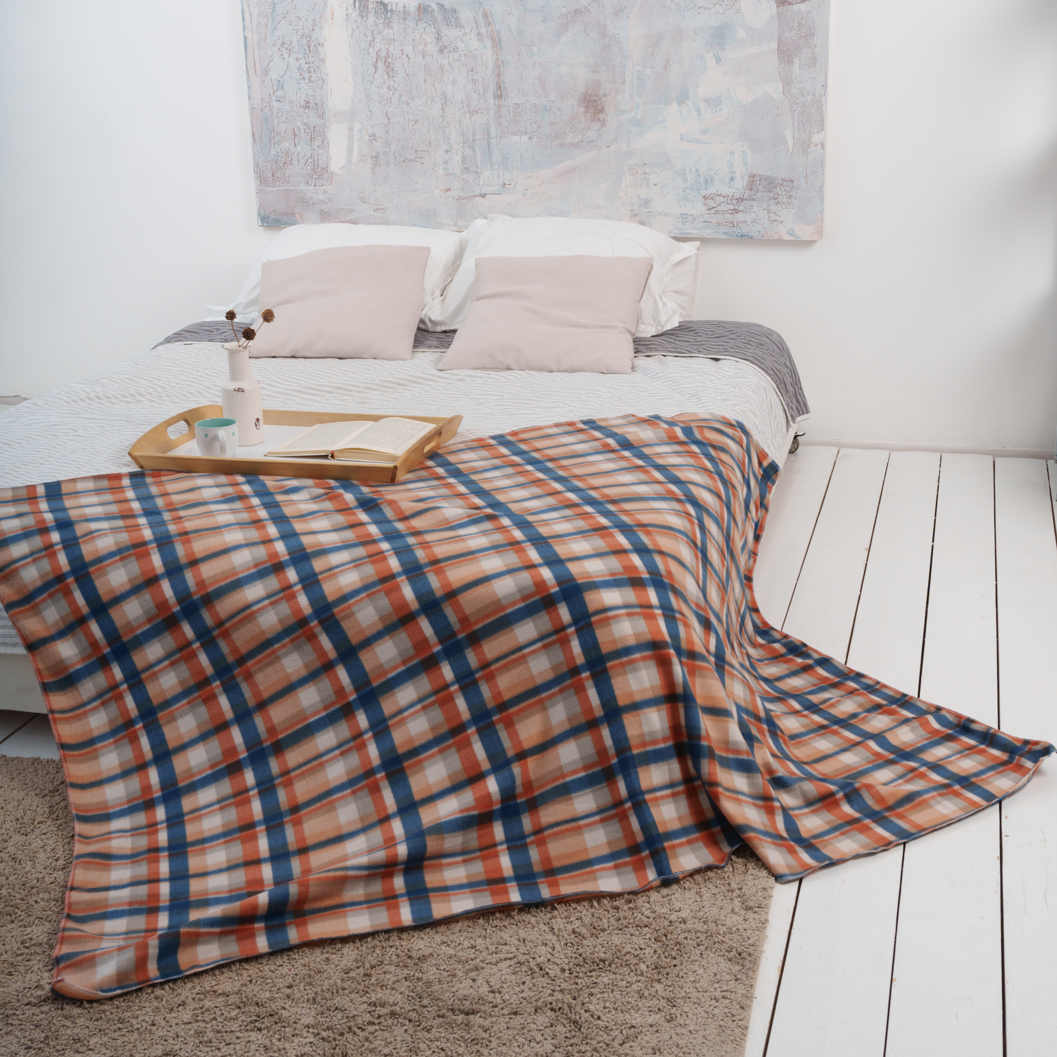 оранжевый плед. индийские хлопковые пледы арлони. плед оранжевый шерстяной. рыжий плед. плед hc viola 100x140см.