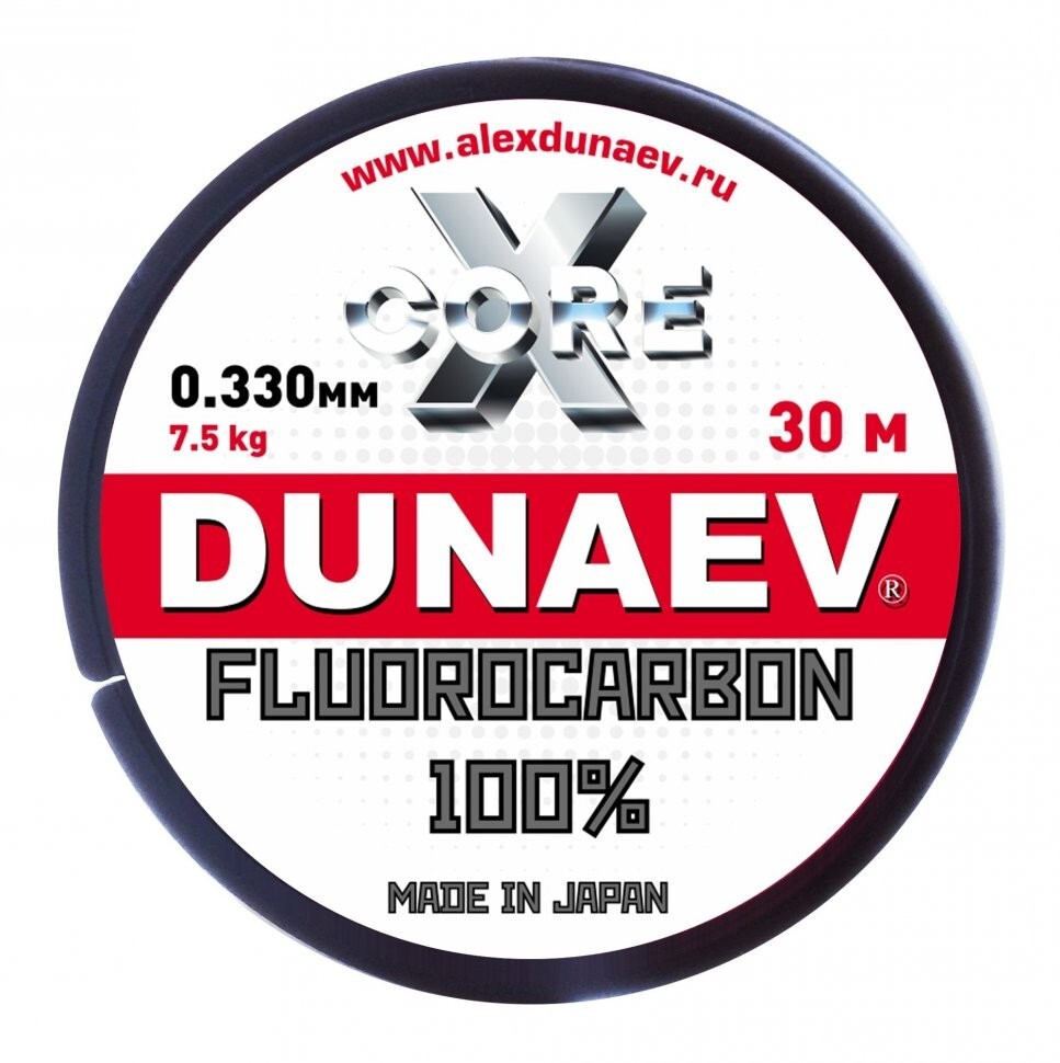 Флюорокарбоновая леска рыболовная Dunaev Fluorocarbon 0.330мм (8,5 кг) 30м