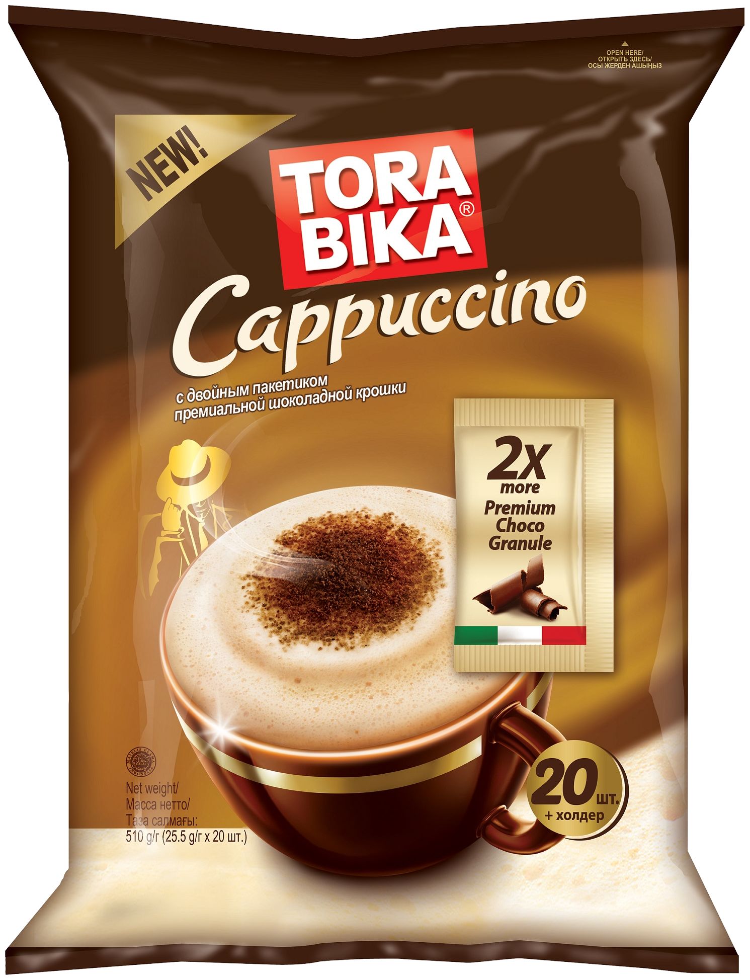 Кофейный напиток TORA BIKA Cappuccino 510 г, 20 шт