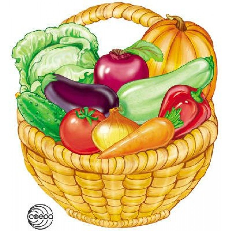 Рисование корзина с овощами