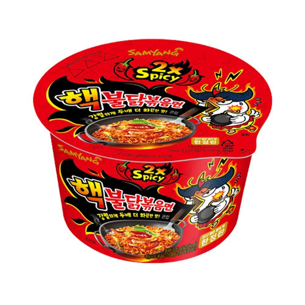 ЛапшабыстрогоприготовленияSamyang(Doshirak-Доширак)HotChickenFlavourRamen2xSpicyсовкусомкурицывсуперостромсоусе(Корея),105гр)