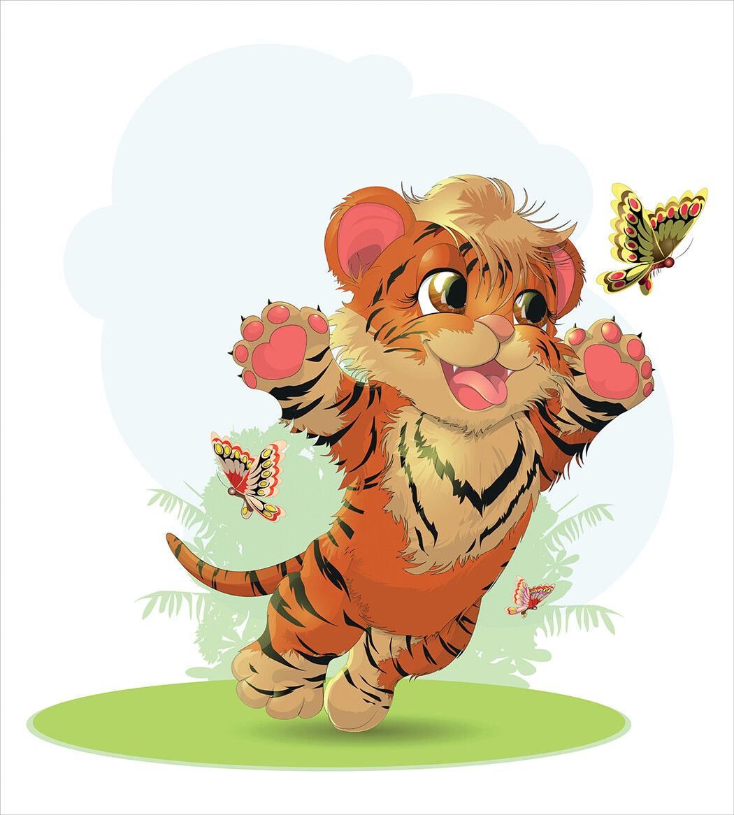 Новогодние тигрята иллюстратор