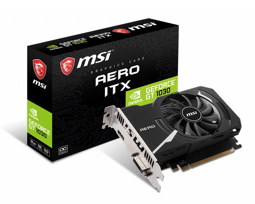 MSI Видеокарта GeForce GT 1030 2 ГБ (GT 1030 AERO ITX 2GD4 OC)