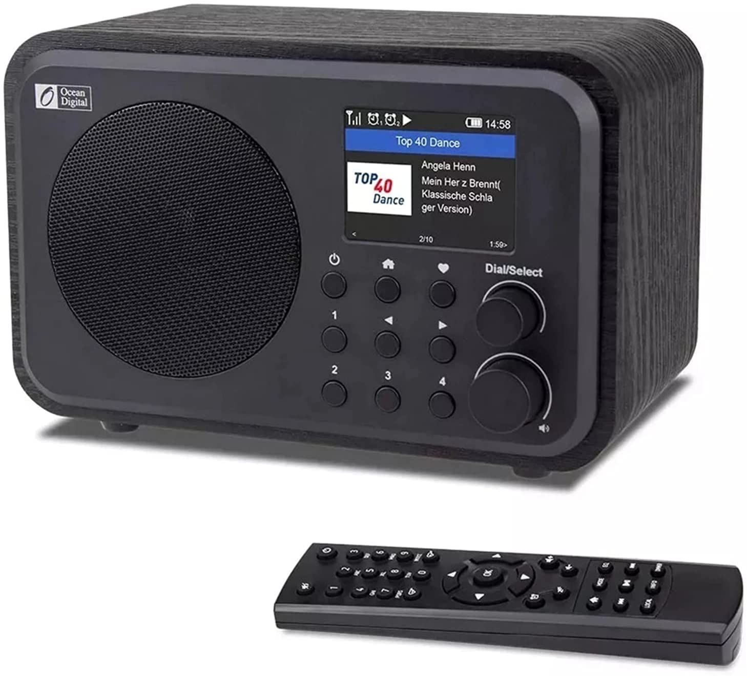 ИнтернетрадиоOceanDigitalWR-336FBlack(Работаотаккумулятора,Wi-Fi,FM,Bluetooth,цветнойдисплей,выходнанаушник,пульт)