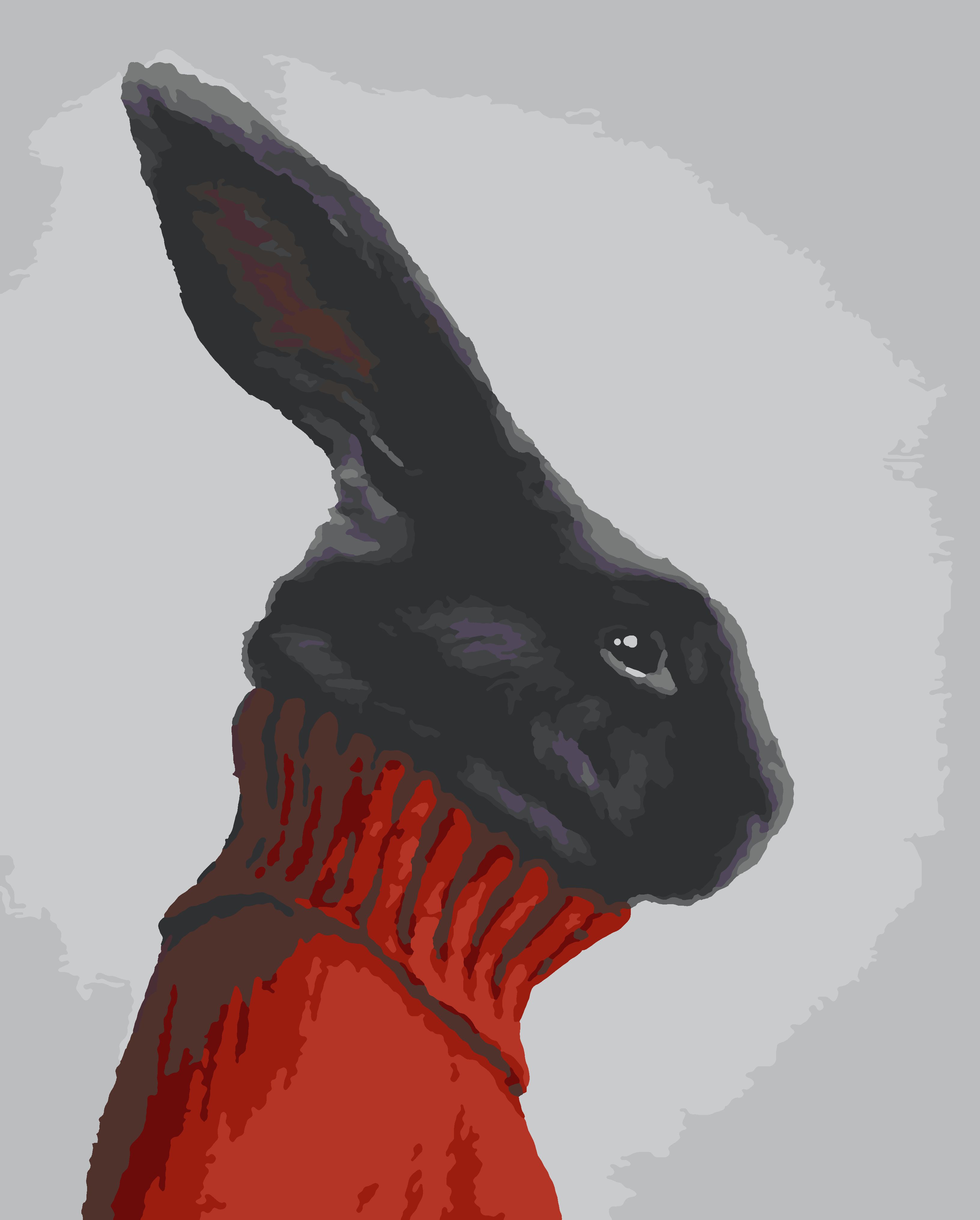 Красный кролик арт