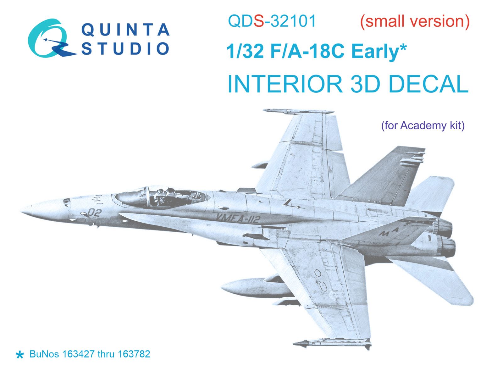 Quinta Studio QDS-32101 3D Декаль интерьера кабины F/A-18C Early (Academy) (малая версия)