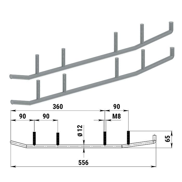 Коньки (2 шт., без вставок) для снегохода YAMAHA VK 540 III/Viking 540 IV/VK 10