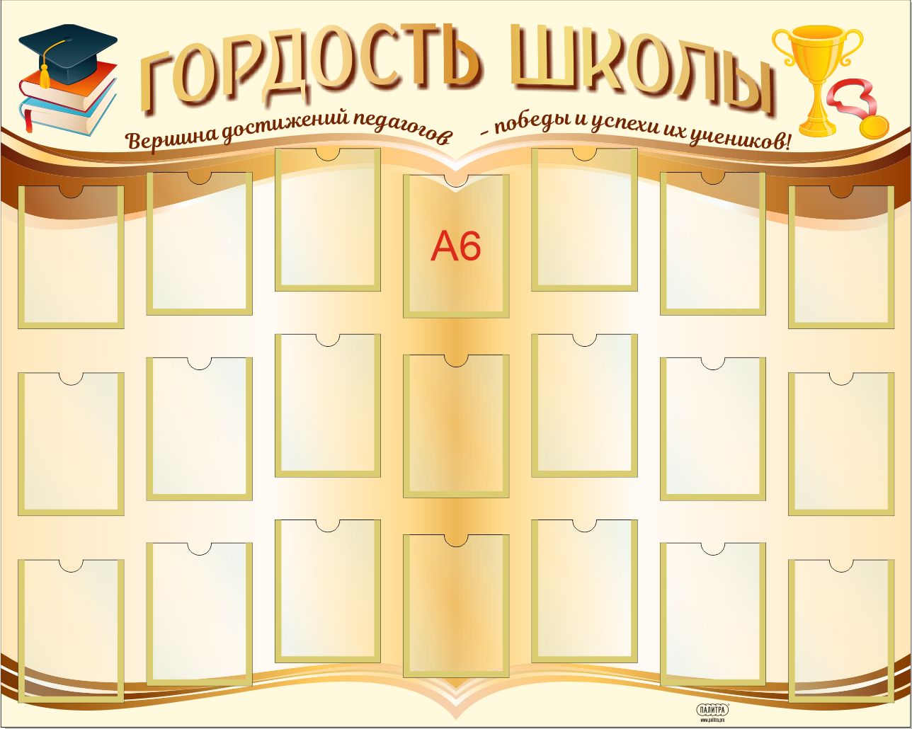 Стенд "Гордость школы", 1000х800 мм, 21 карман А6 - купить с доставкой ...