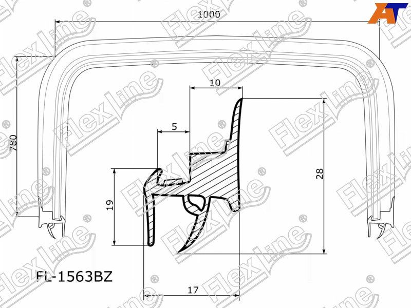 УплотнительлобовогостекладляШевролеЛачеттиседан/универсал2004-2013,ChevroletLacettiседан/универсалуплотнительлобовогостеклаFLEXLINEFL-1563BZ