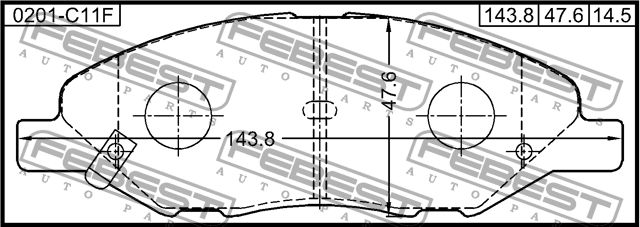 Make c 11. Nissan 41060-ax085. Колодки FEBEST 0201c11f.