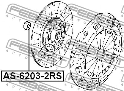 Febest Подшипник генератора, арт. AS-6203-2RS, 1 шт.