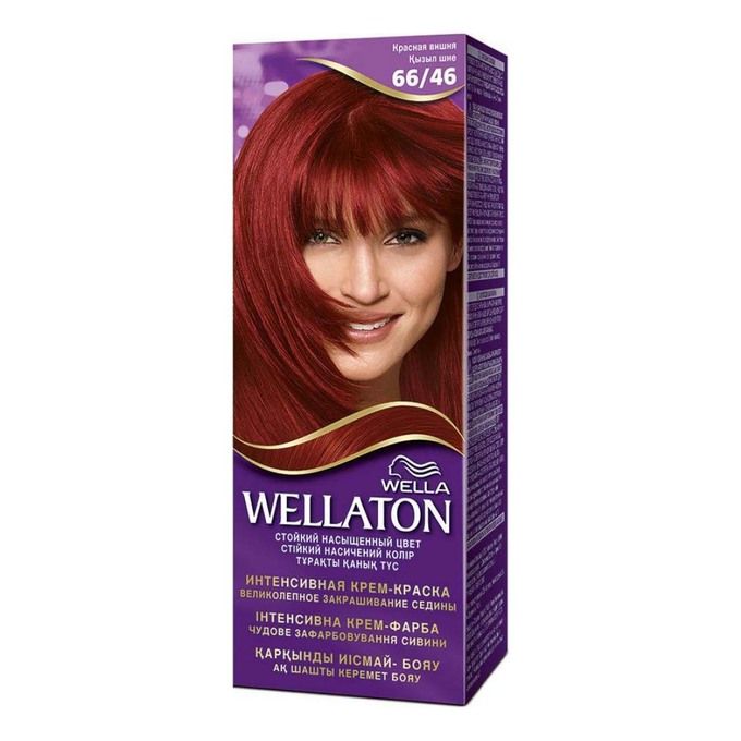 Краски для волос купить минск. Краска для волос Wellaton 66/46 красная вишня. Краска для волос Wellaton 66/46. Wellaton краска для волос красная вишня. Веллатон краска красная вишня.