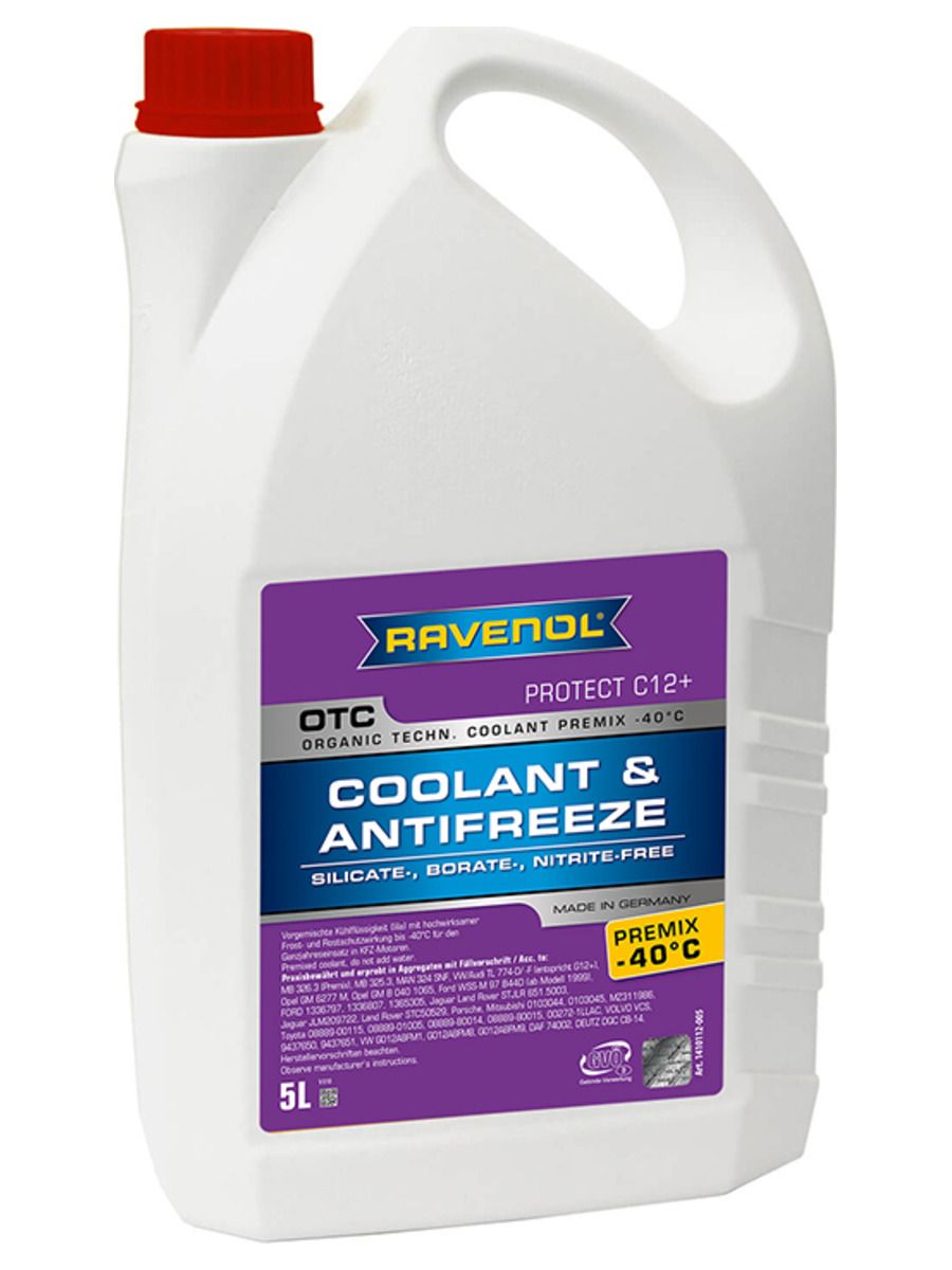 Антифриз готовый к прим. лила RAVENOL OTC Organic Techn.Coolant Premix -40C  ( 5л)