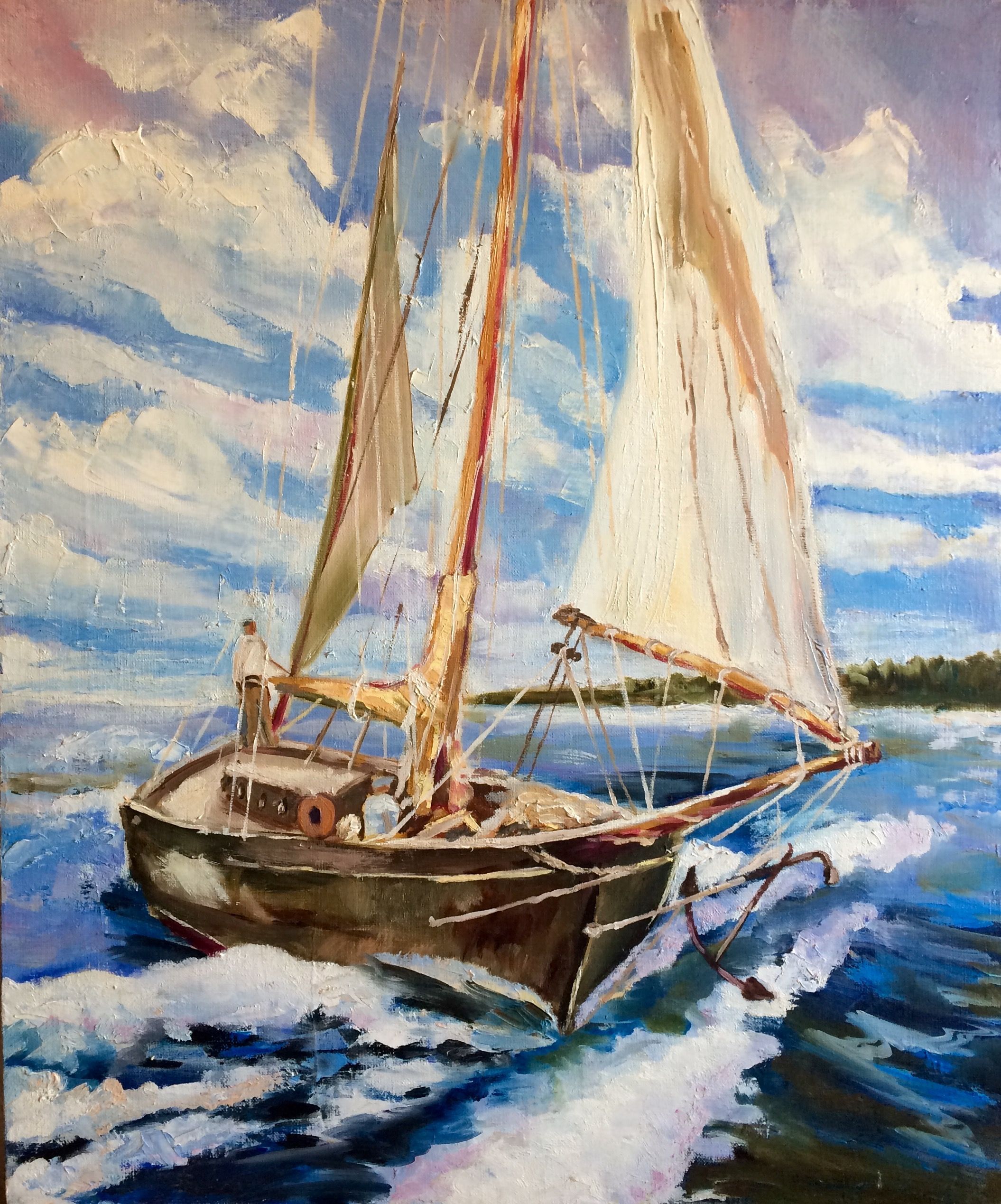 Картины Игоря Егорова парусник яхта